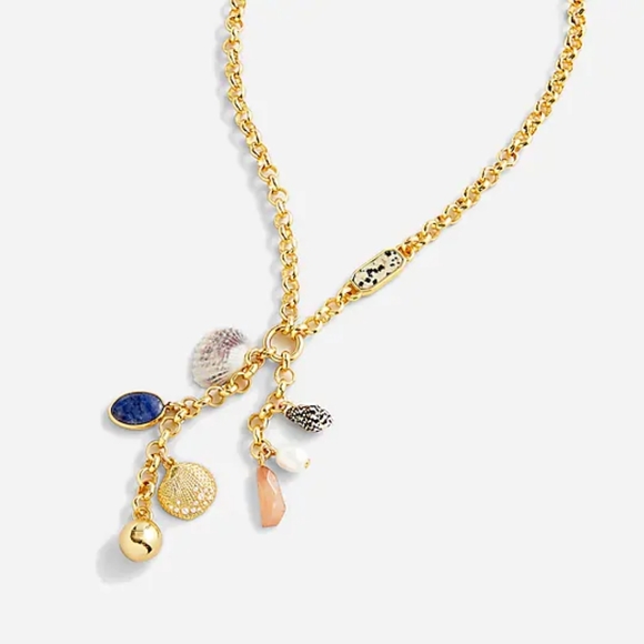 J Crew Gold Plated Mixedstone Charm 